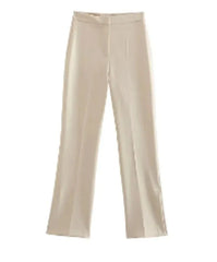 Strapless Button Straight Leg Pant Suit