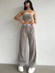 Cropped sleeveless Vest Two-piece Wide Leg Trouser Set