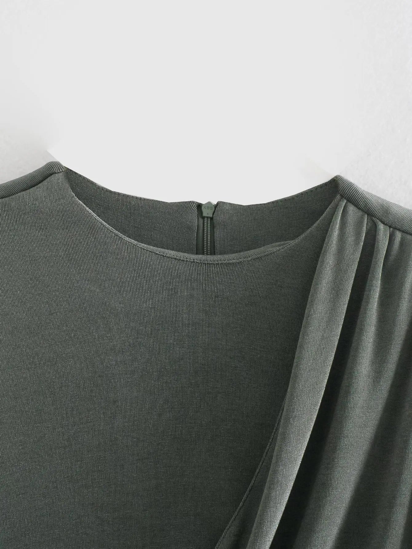 Vintage Shoulder Pad Long Sleeve Draped Top