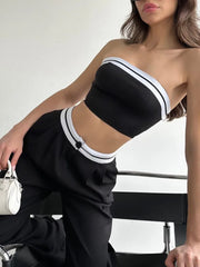 Cropped sleeveless Vest Two-piece Wide Leg Trouser Set