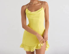 Summer Halter Chiffon Mini Dress