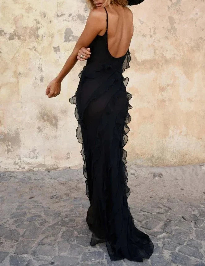 Ruffles Part Two Chiffon Maxi Dress