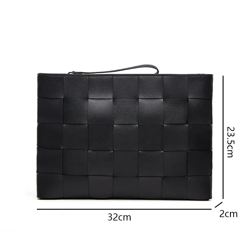 Woven Lucci Microfiber Leather Clutch Laptop Bag