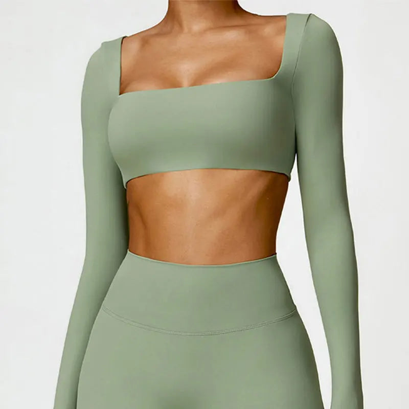 Yoga Long sleeved Cropped Top