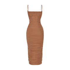 Luxe Ruched Corset Maxi Dress