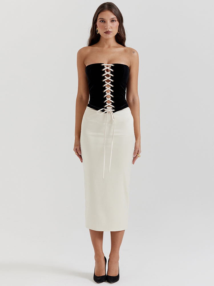 Andrea Two Piece Set Sexy Midi Skirt