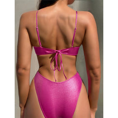 Claire Glitter Sparkling Wrinkled Strappy Bikini