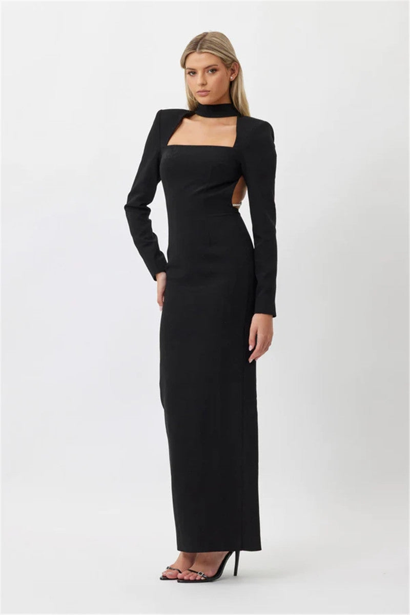 Carrie Sparkle Chain Backless Maxi Dress