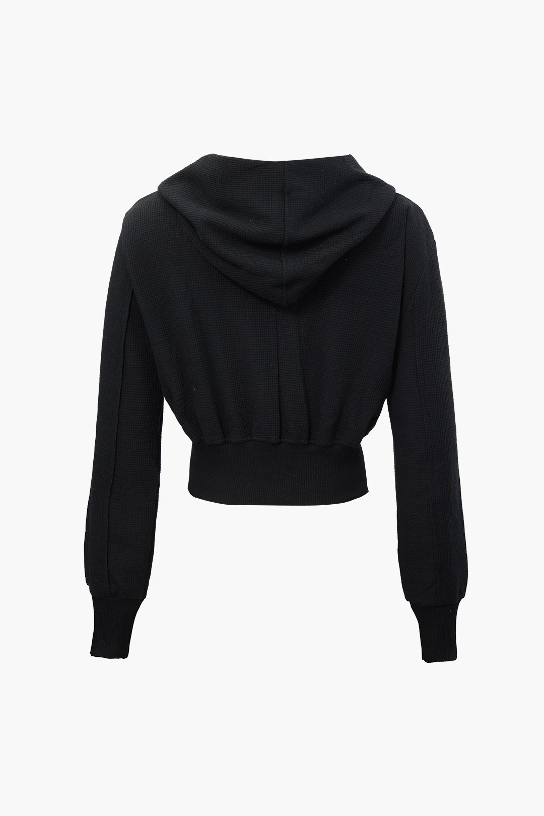 Asymmetrical Zipper Hooded Crop Top