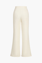 Solid Slit Flared Leg Pants