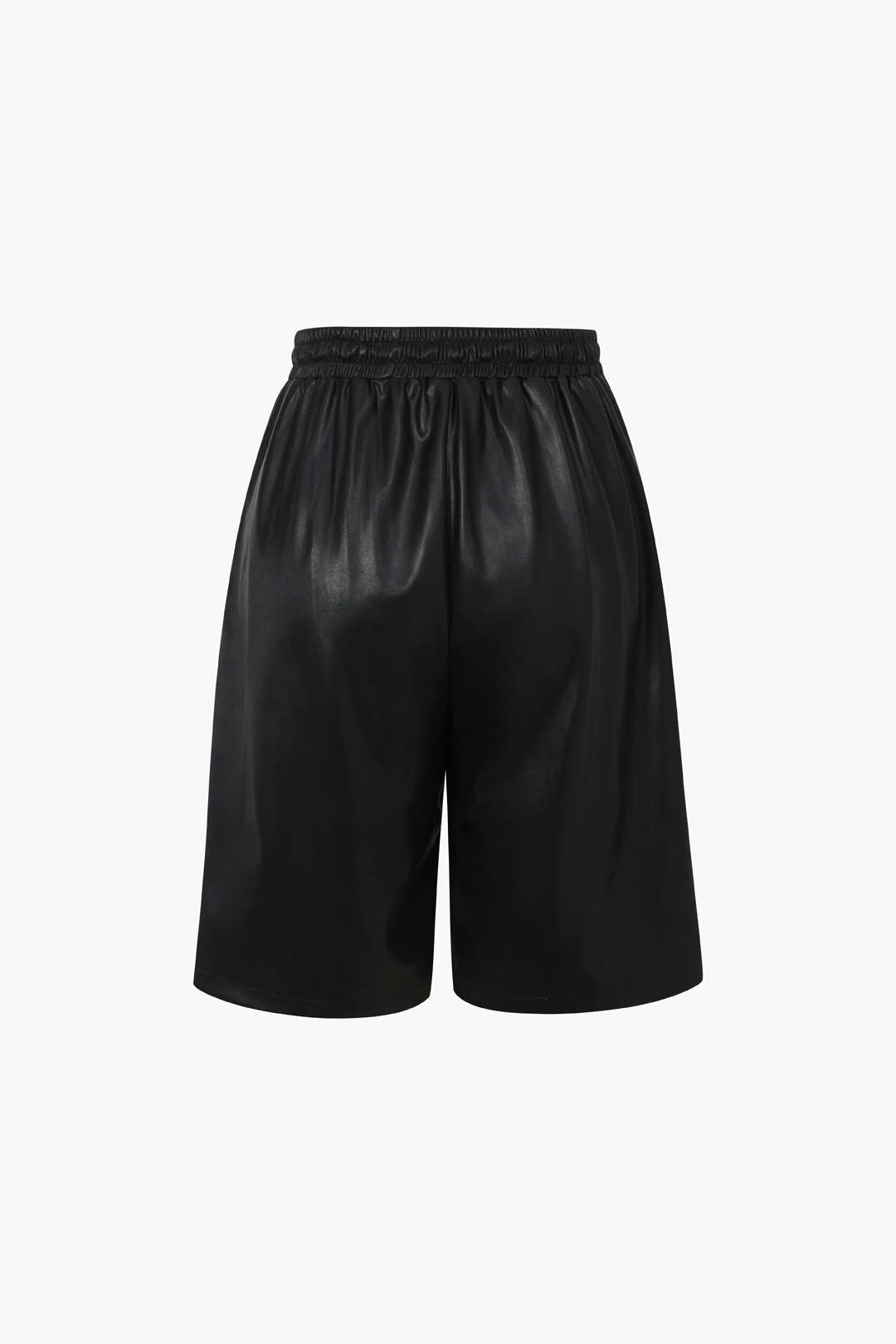 Drawstring Faux Leather Shorts