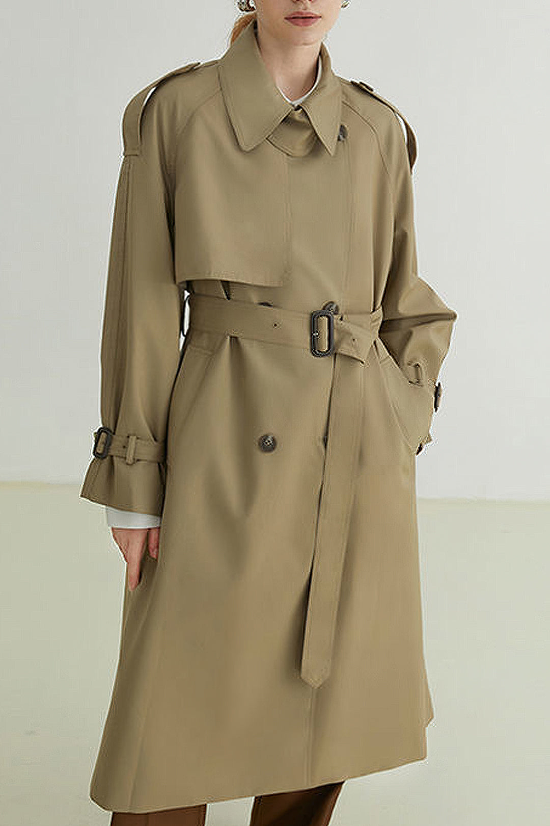 Double Breasted Belted Trench Coat