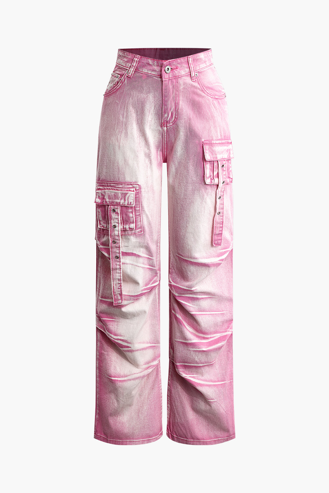 Tie Dye Flap Pocket Straight Leg Cargo Pants