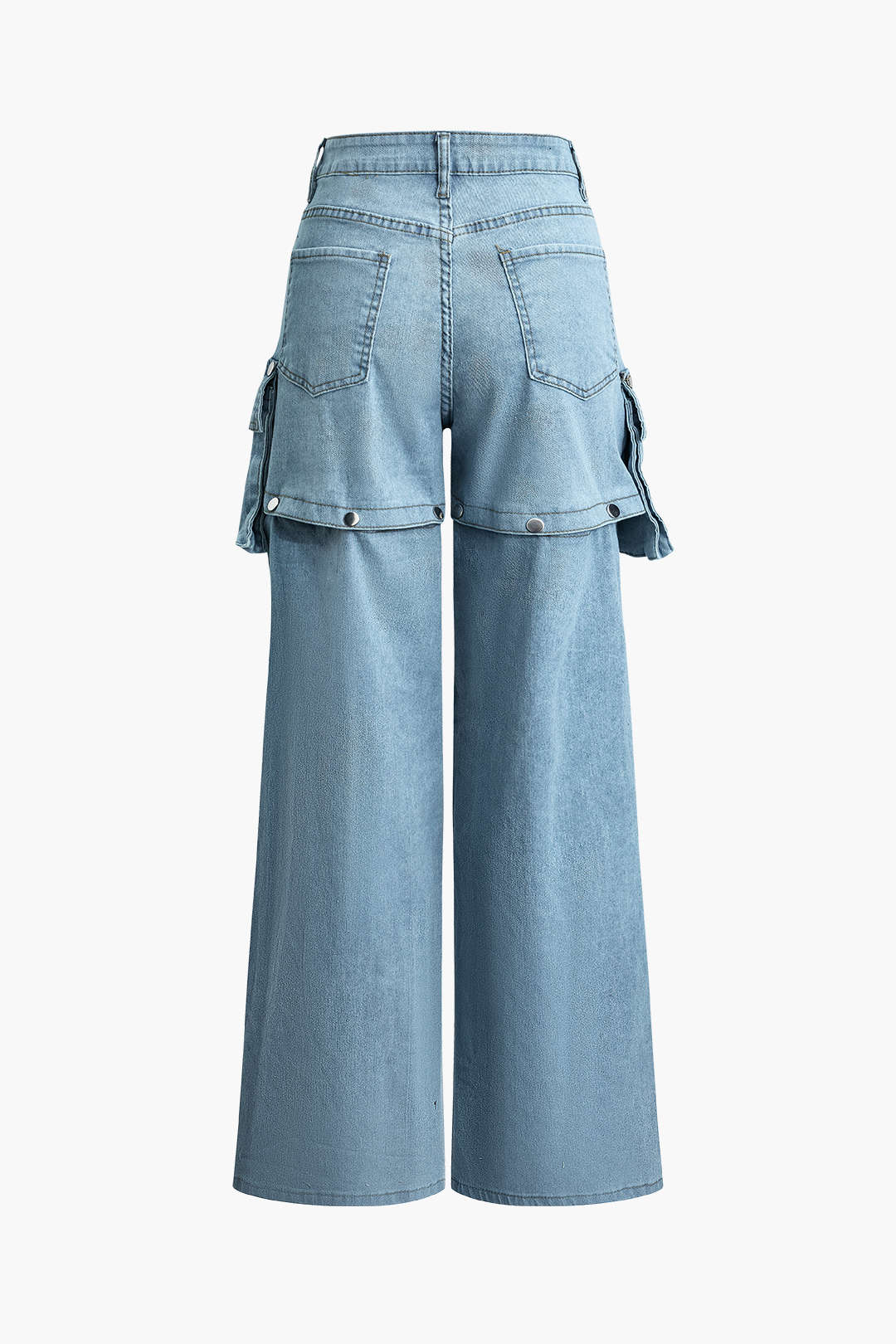 Reversible Flap Pocket Wide Leg Jeans