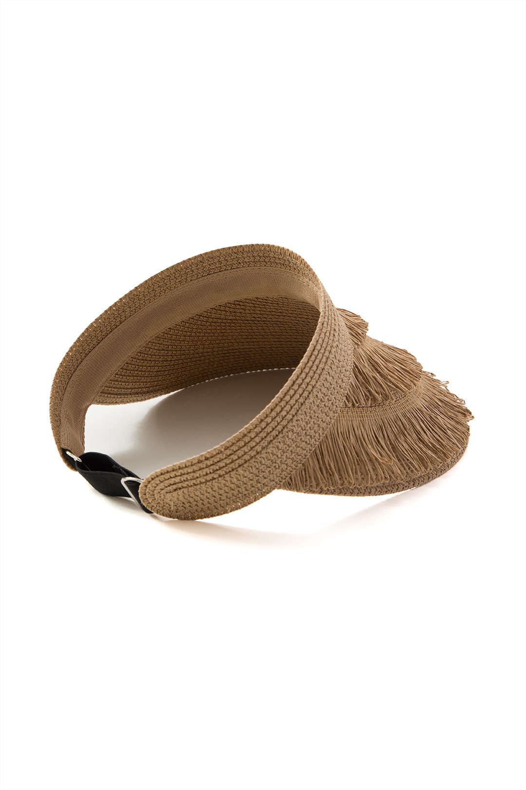 Fringe Brim Straw Visor Hat