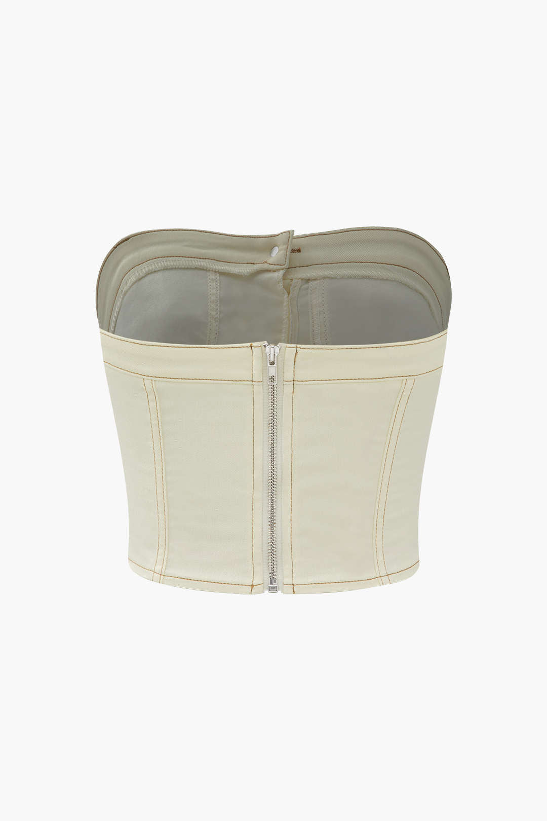 Topstitching Zip Back Tube Top