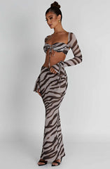 Astrid Maxi Skirt - Zebra Print