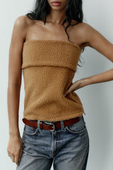 Fleece Strapless Tube Top