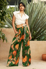 Tie Dye Pleated Wide Leg Pants