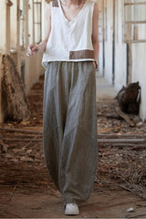 Carly Woman Cotton Linen Baggy Cargo Pants