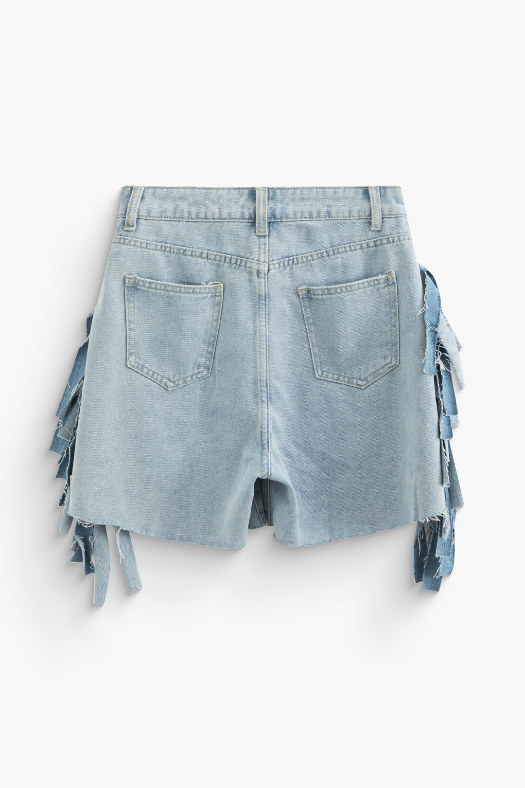 Tassel Destroyed Denim Shorts