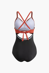 Contrast Tie Twisted Swimsuit