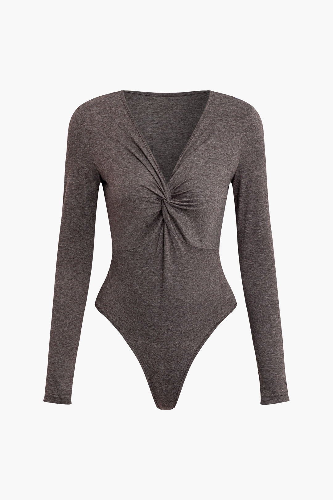 V-neck Twisted Long Sleeve Bodysuit