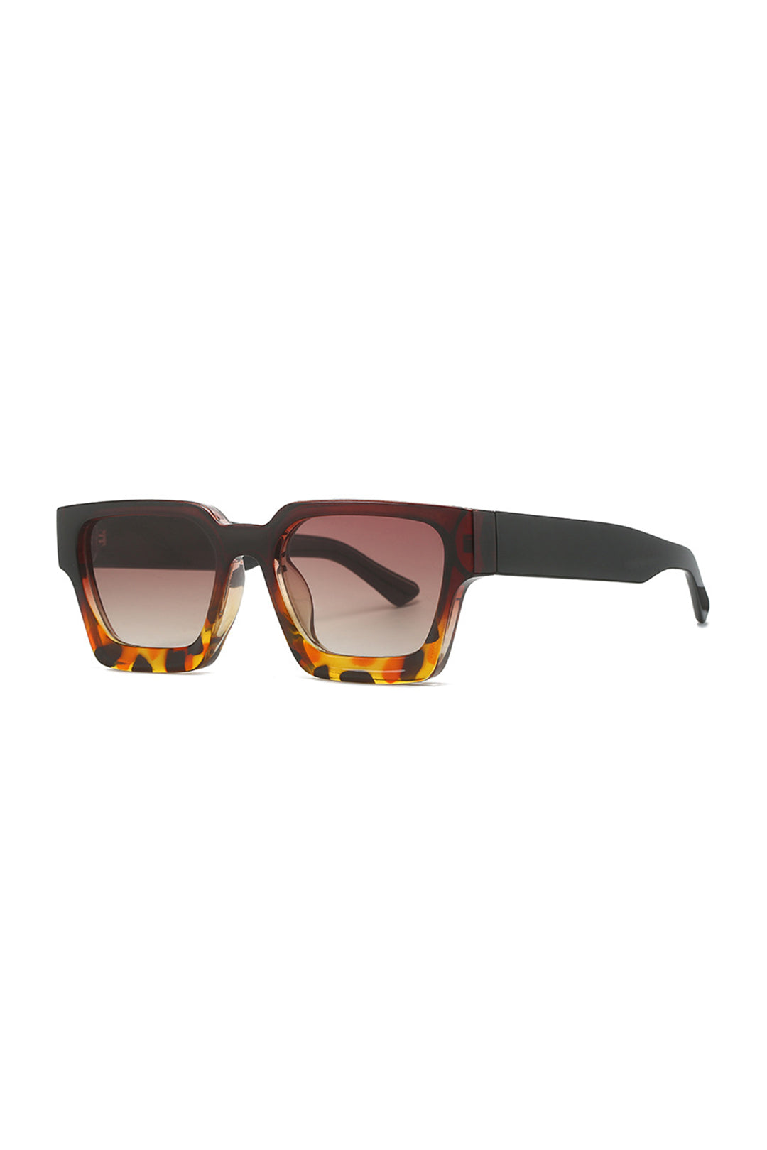 Leopard Print Square Frame Sunglasses