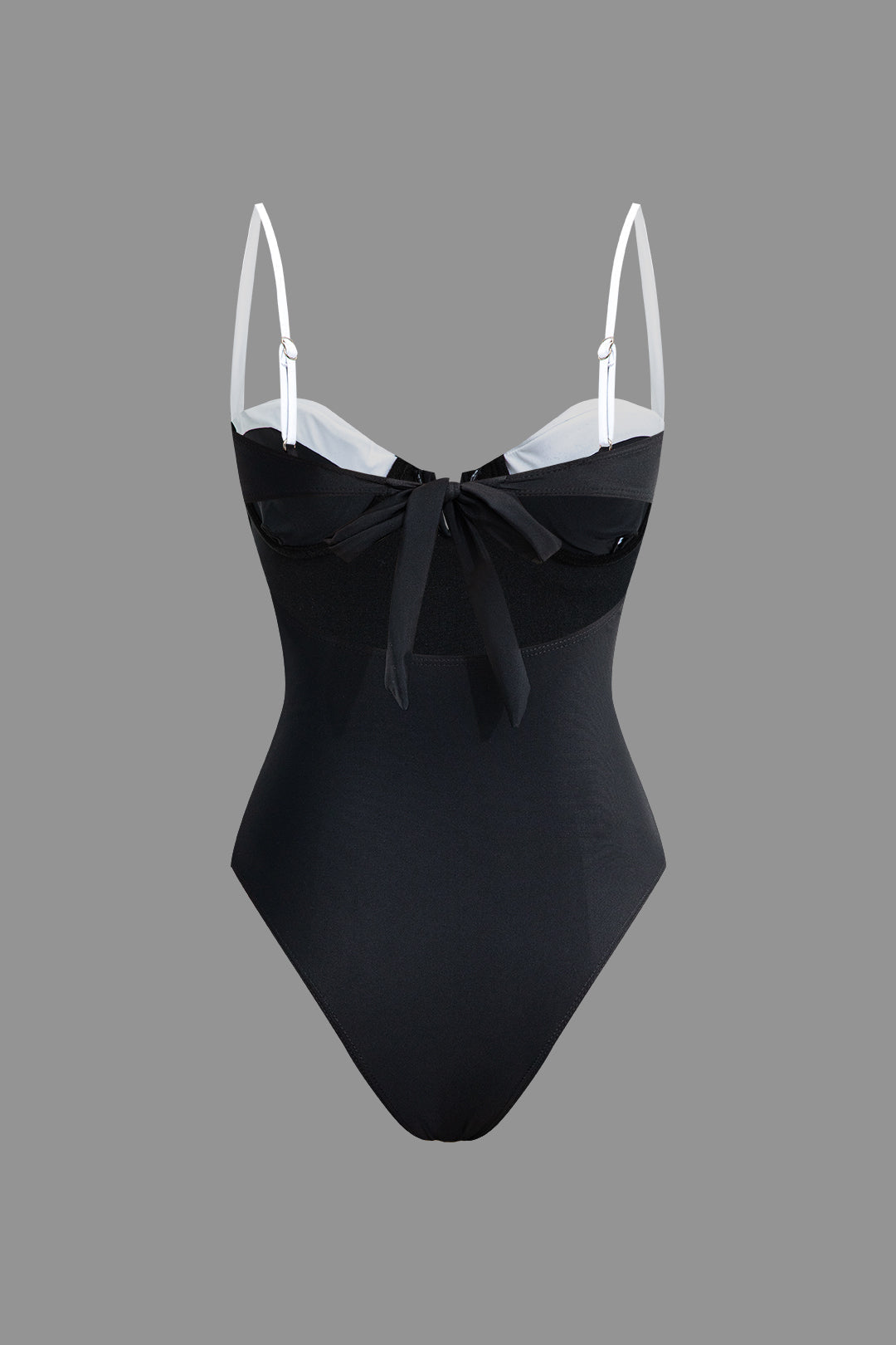 Contrast Knot Cut Out One-Piece Swimsuit