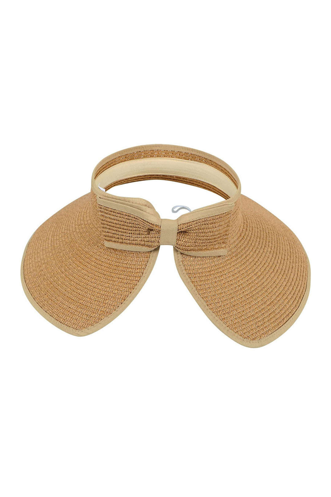 Foldable Straw Wide Brim Roll Up Beach Visor Hat