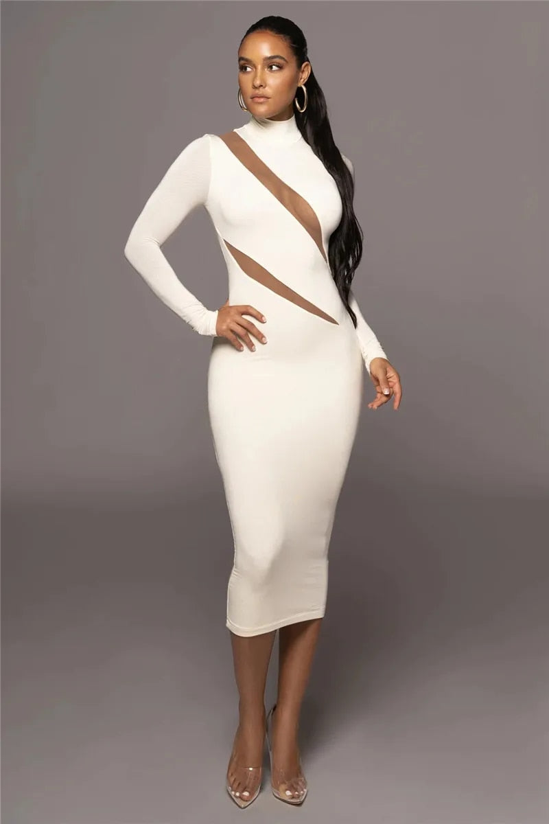 Alanna Long Sleeve Bodycon Sexy Maxi Dress