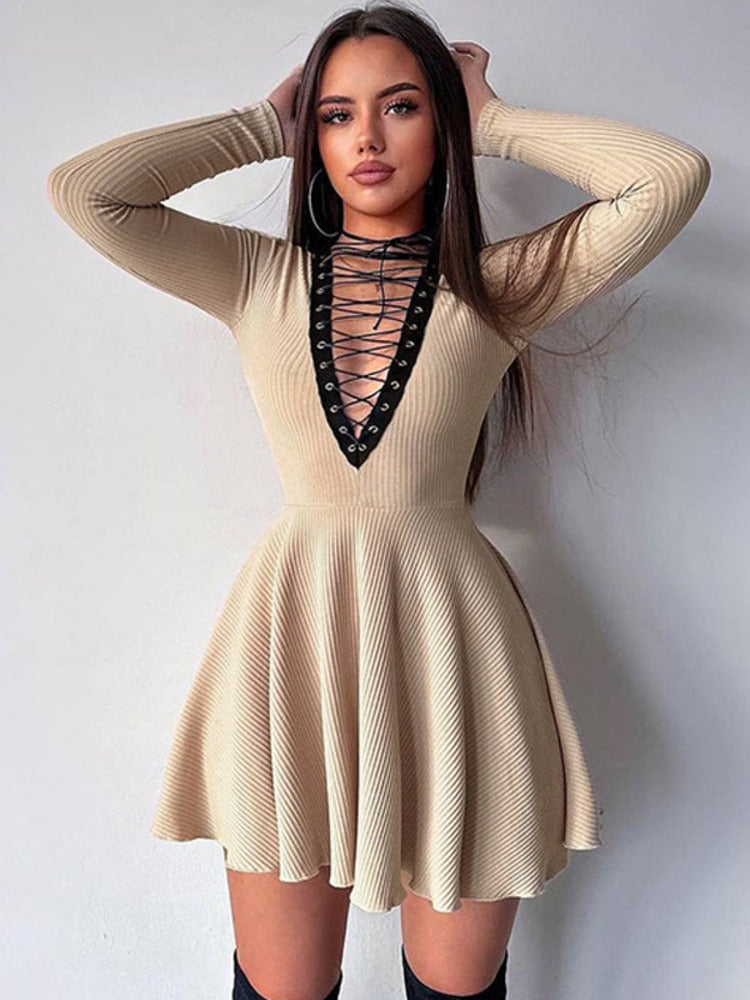 Audrey Ribbed Bandage Mini Dress