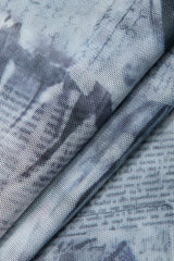 Newspaper Pattern Mesh T-shirt