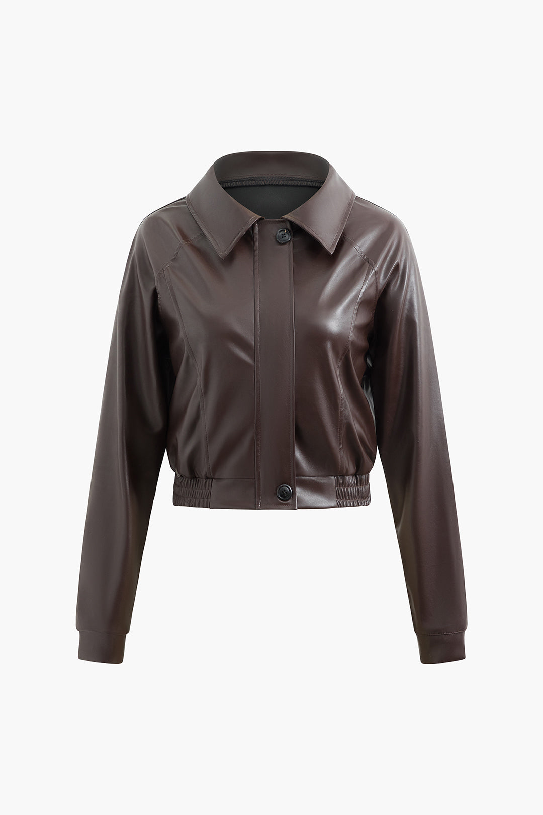 Retro Faux Leather Zip Up Jacket