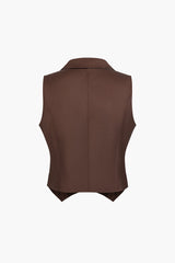 Notched Lapel Button Up Vest