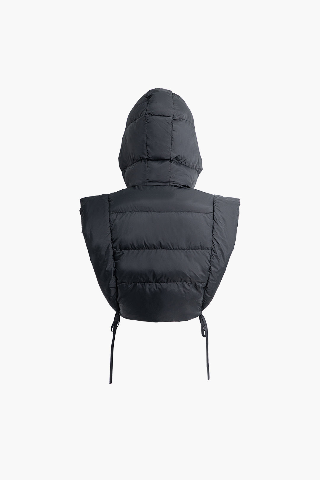 Cut Out Side Tie Zipper Hooded Puffer Jacket