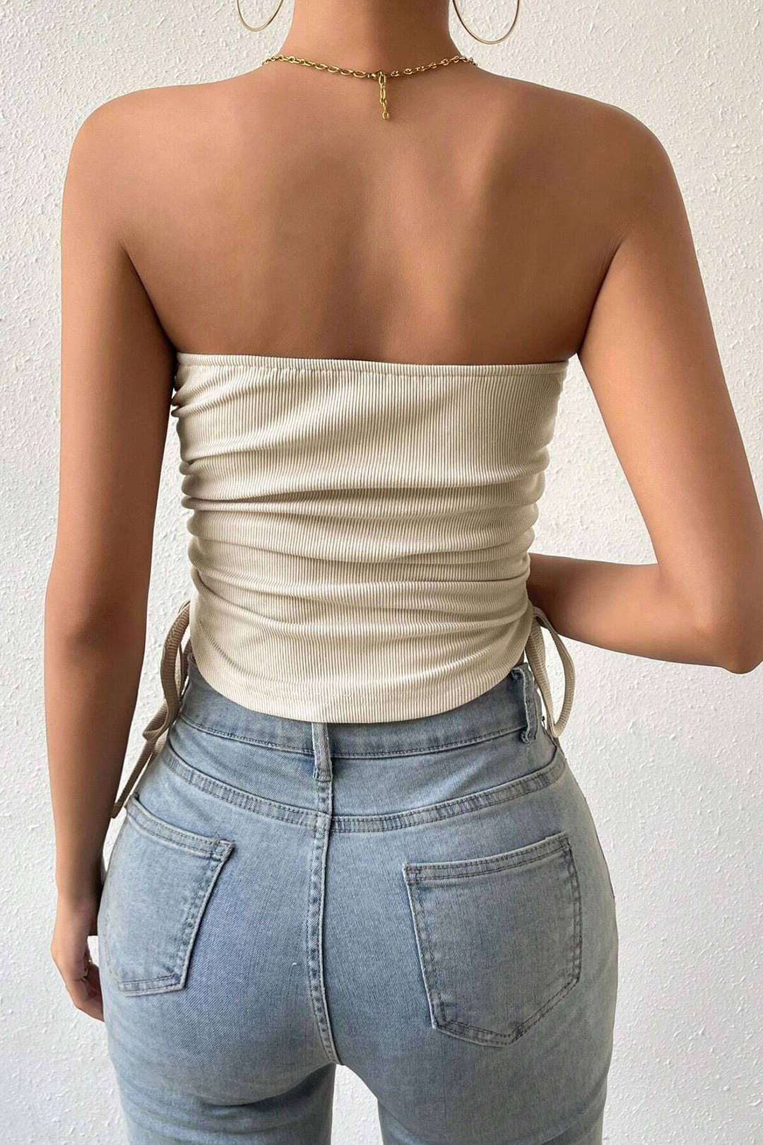 Drawstring Side Tube Top