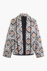 Printed Pocket Puffer Coat