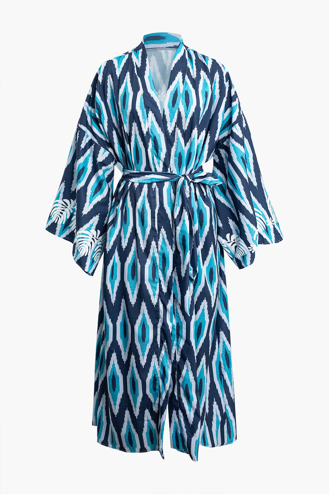 Geometric Print Belted Cover Up