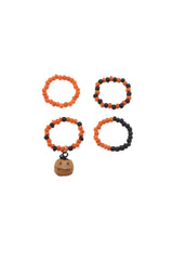 Set Of 4-pcs Pumpkin Beaded Ring