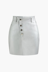 Faux Leather High Waist Mini Skirt