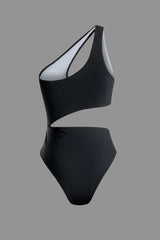 Contrast Cut Out Asymmetrical One-Piece Swimsuits