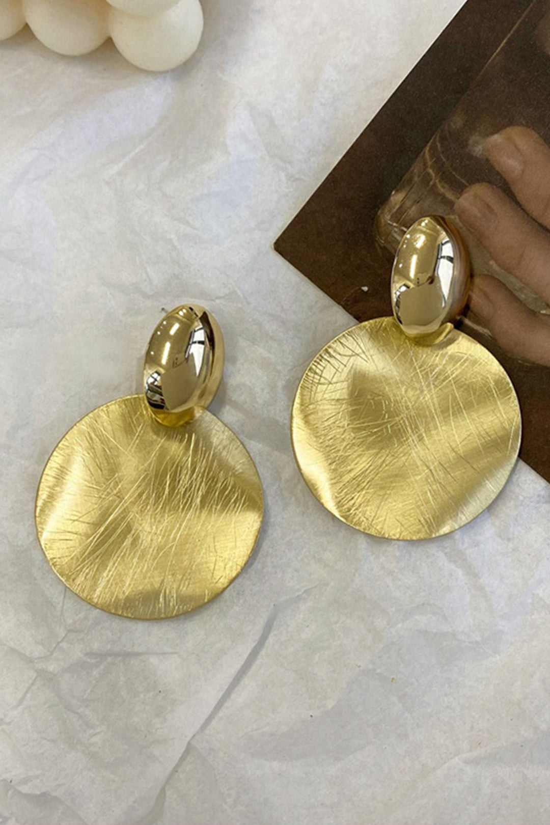 Big Disc Drop Earrings