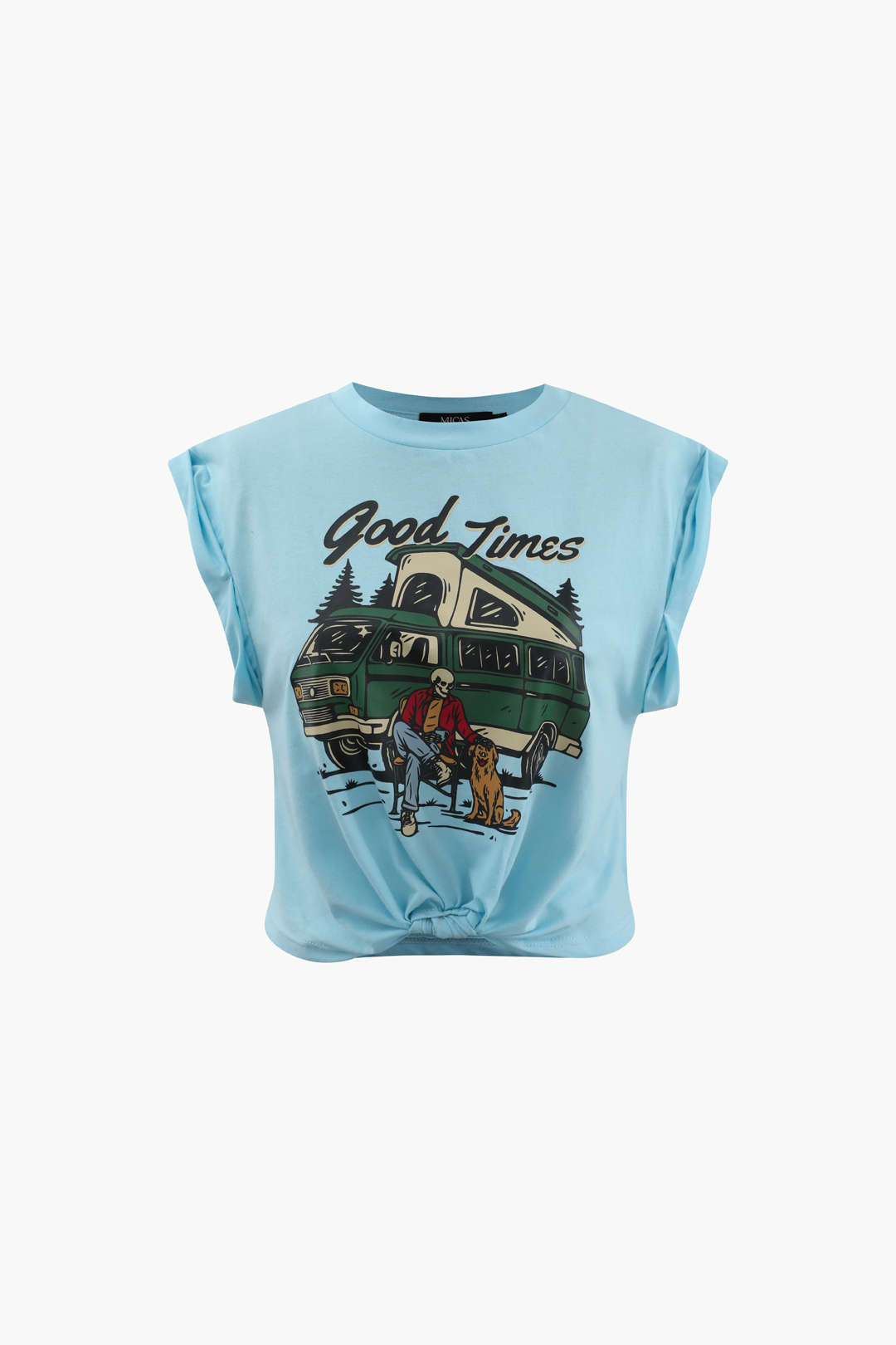 Good Times Graphic Knot Hem T-Shirt