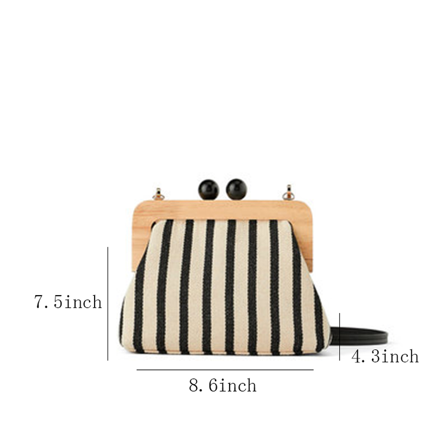 Amelia Wooden Clip Shell Clutch Bag