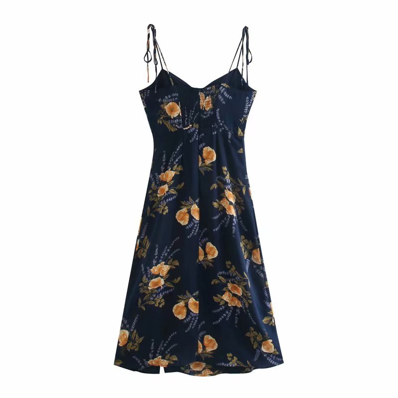 Candice Flower Print Spaghetti Strap Midi Dress