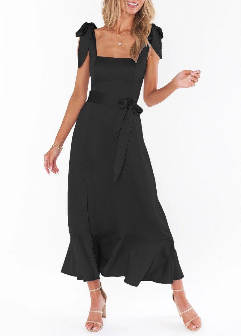 Alexa A Line Spaghetti Strap Maxi Dress