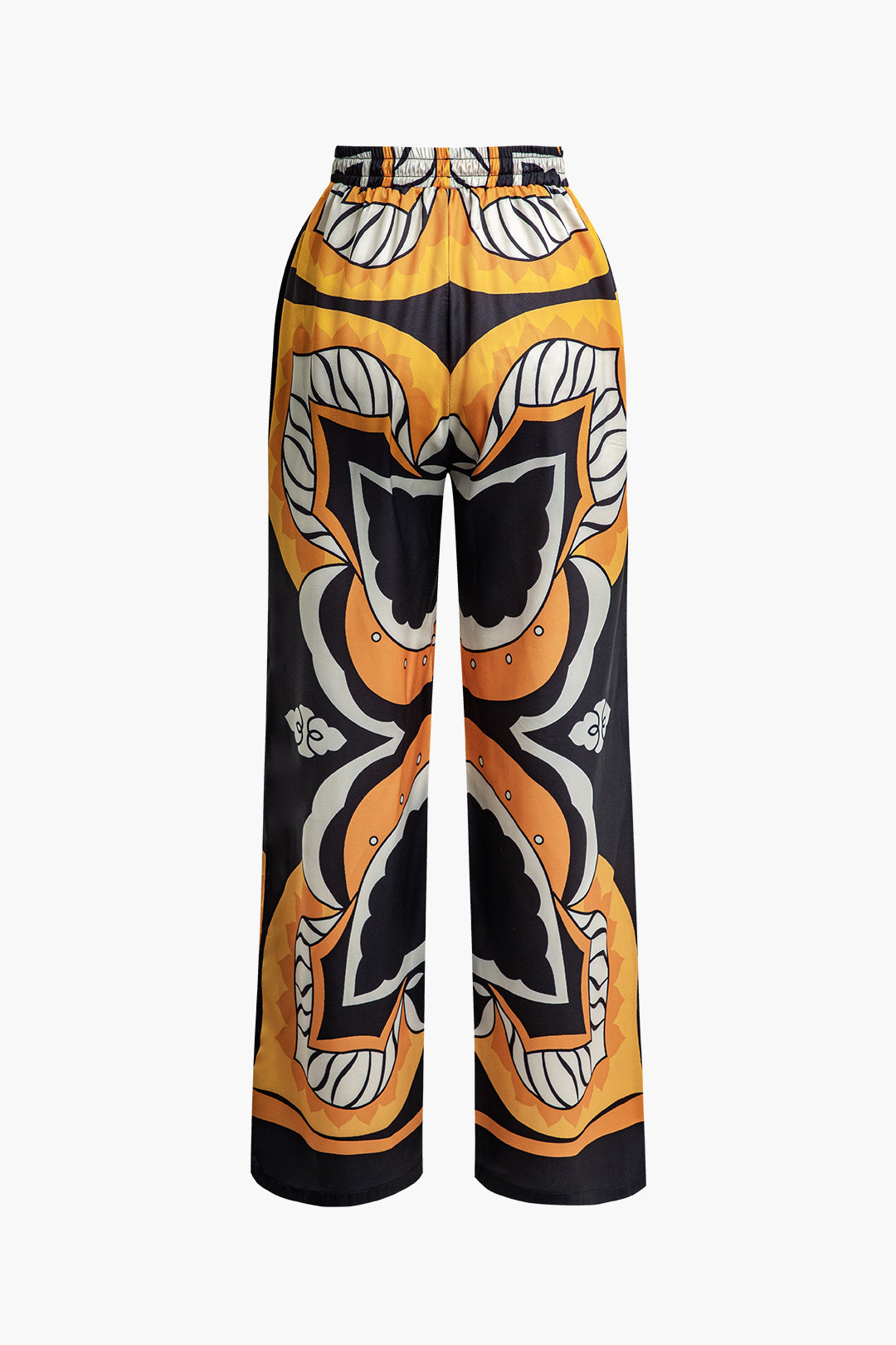 Printed Drawstring Waist Straight Leg Pants