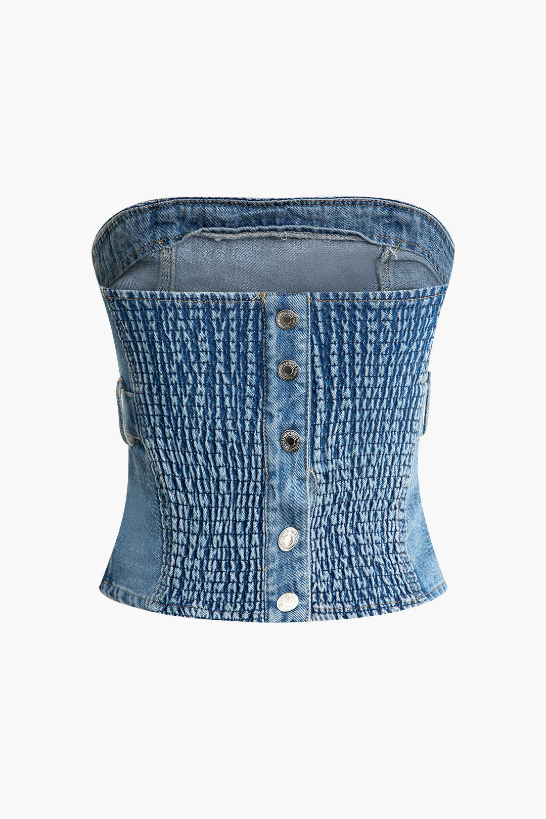 Corset Denim Tube Top with Belt