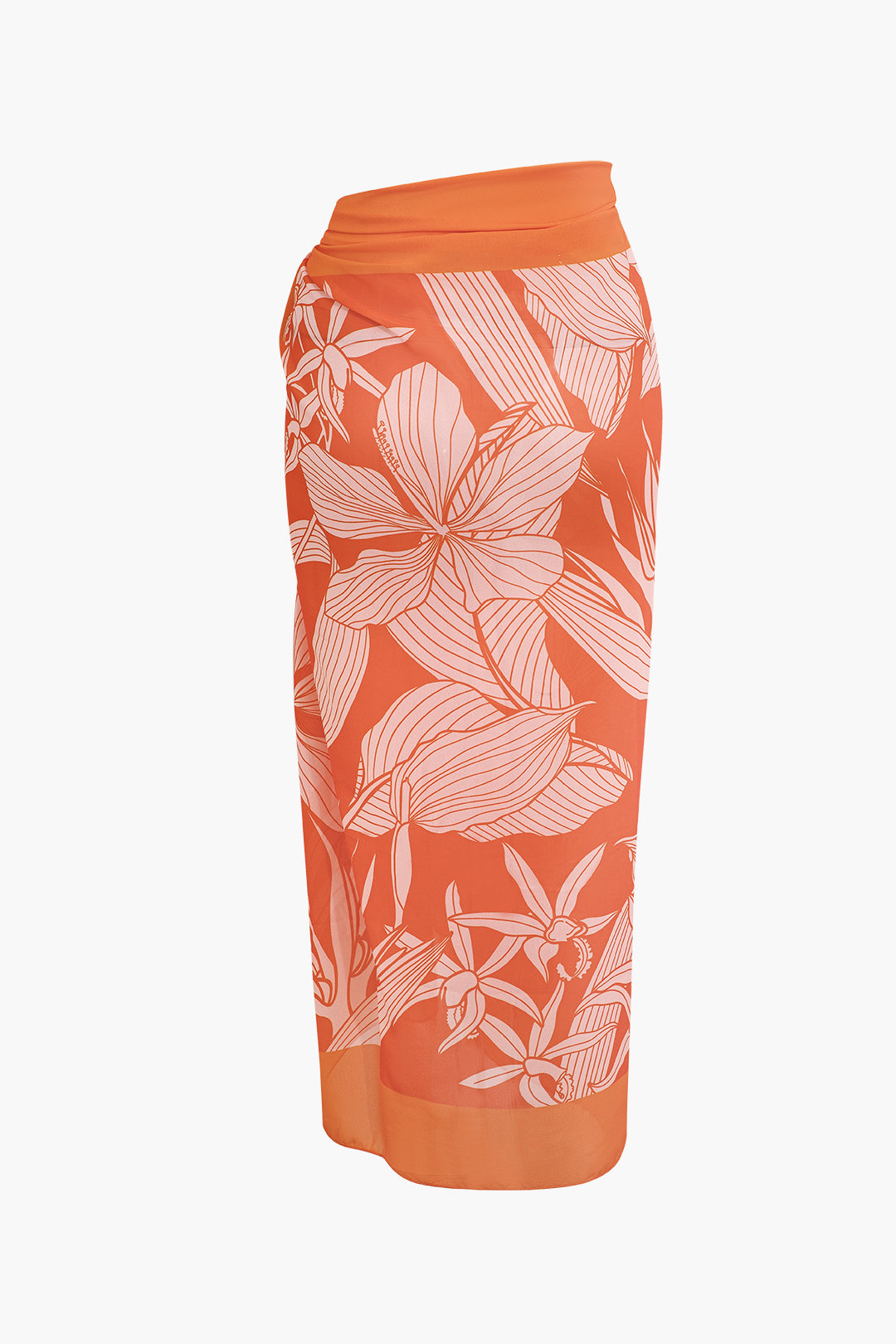 Floral Print Knot Side Wrap Maxi Skirt